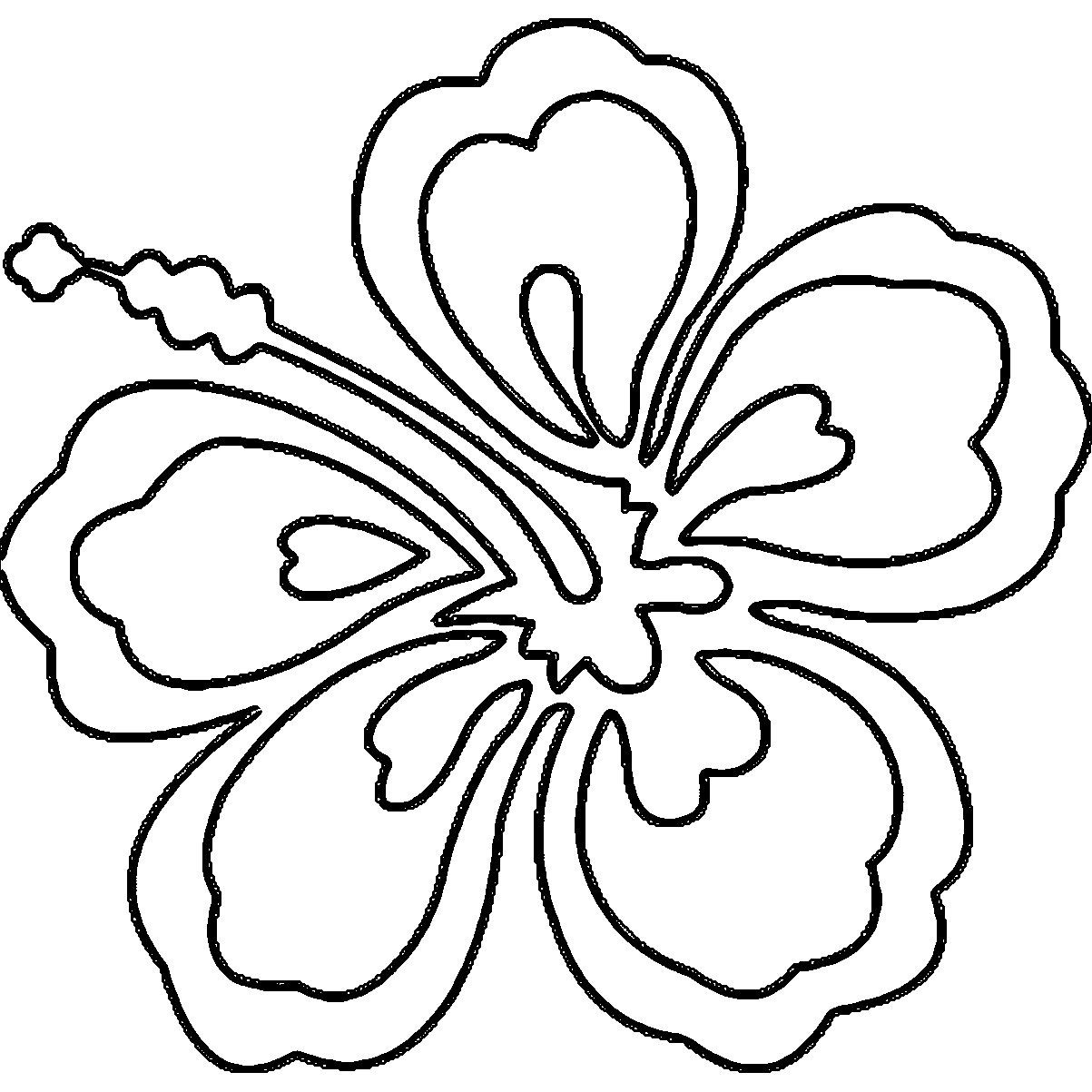 1203x1203 Awesome Hawaiian Flower Coloring Pages Collection Printable