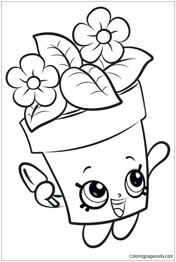 577x858 Elegant Flower Pot Coloring Page For Print Moo The Flower Pot Car