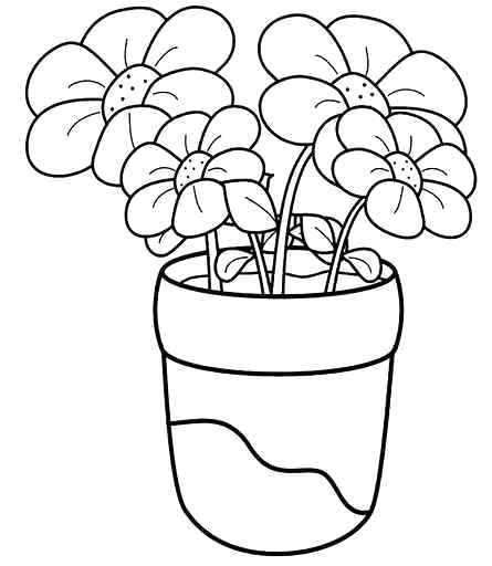 445x512 Flower Pot Coloring Pages Crafts And Worksheets For Preschool