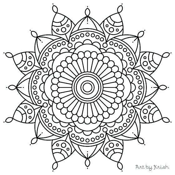 560x560 Flower Mandala Coloring Pages Symmetrical Mandala Coloring Pages