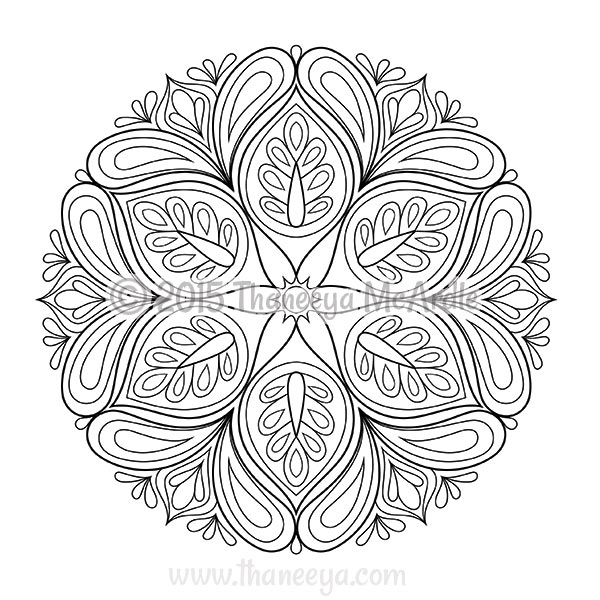 600x600 Flower Mandalas Coloring Book