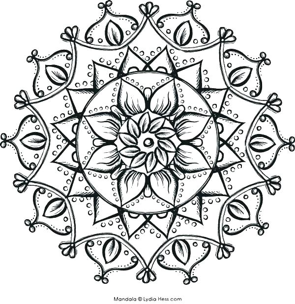 600x617 Intricate Mandala Coloring Pages Intricate Flower Coloring Pages