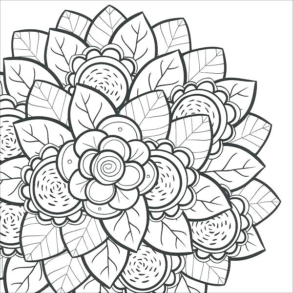 600x600 Elegant Free Flower Coloring Pages And Free Flower Coloring Pages