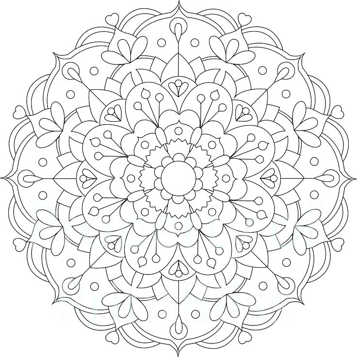 736x736 Printable Coloring Pages Flowers With Adult Mandala Coloring Pages