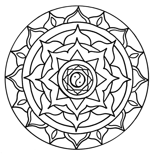 500x500 Flower Mandala Coloring Pages Printable