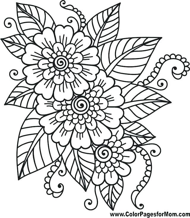 640x732 Flower Pattern Coloring Pages Endearing Flower Pattern Coloring