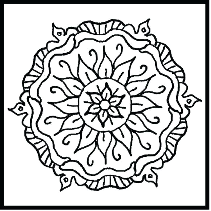851x850 Inspirational Flower Design Coloring Pages For Flower Designs