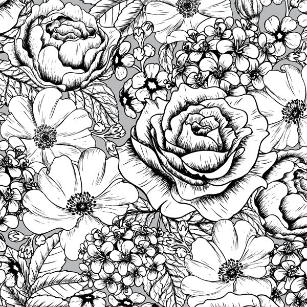 600x600 Big Flower Patterns To Color A Page Of Gorgeous Flowers