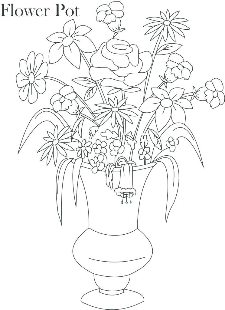 744x1024 Flower Pot Coloring Page Flower Pot Coloring Pages Online Flower