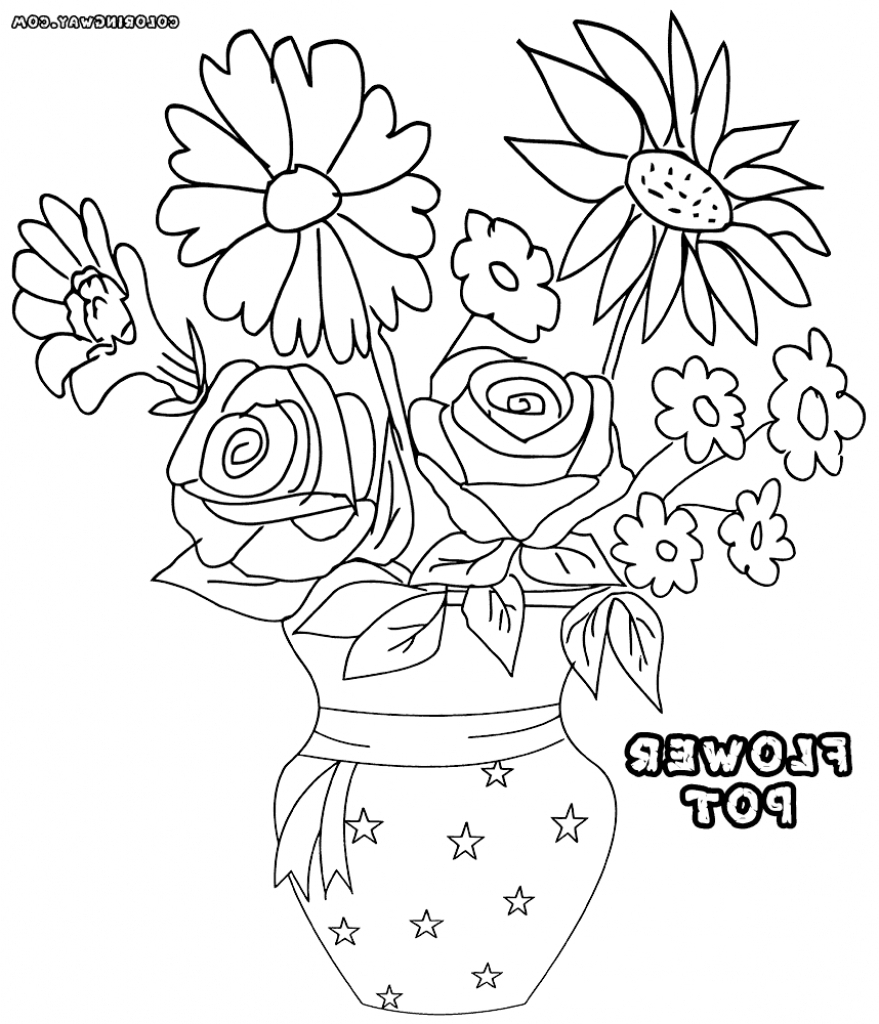 879x1024 Images Of Flower Pot For Drawing Flower Pot Beautiful Drawings