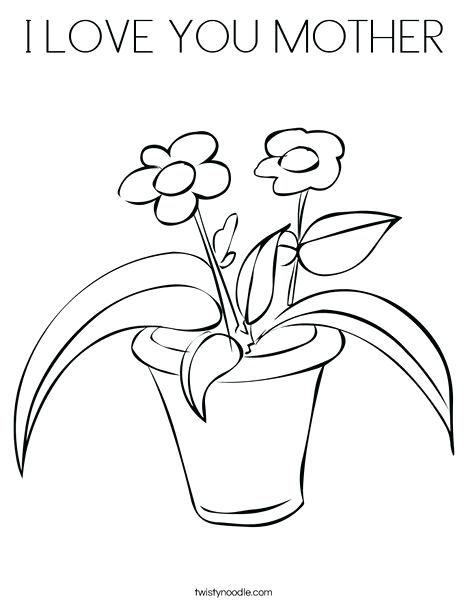 468x605 Mother Coloring Flowers In A Pot Coloring Page Mothers Day