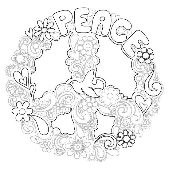 550x550 Flower Power Adult Coloring Book With Color Pencils