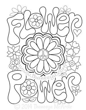 300x384 Flower Power Coloring Page