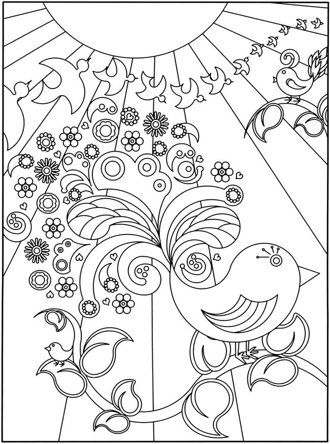 650x873 D Coloring Book Flower Power! Doodles