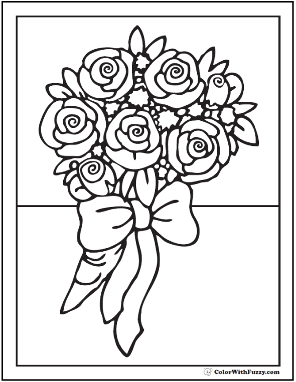 590x762 Rose Coloring Pages Customize Pdf Printables