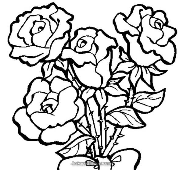 600x558 Rose Coloring Page
