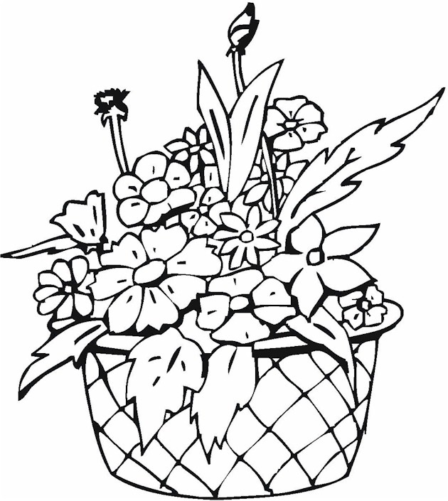 630x705 Free Coloring Pages Of Flower Vase
