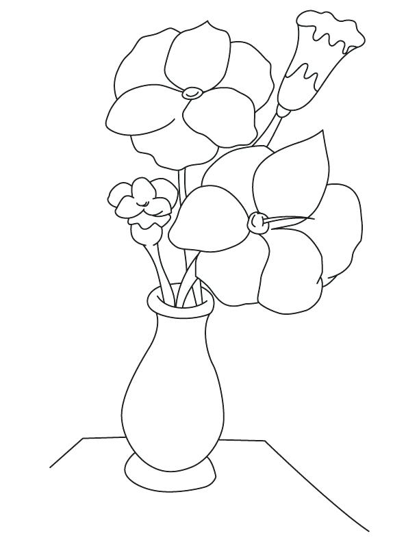 612x792 Printable Flower Vase Coloring Pages Gladiolus Flower Vase
