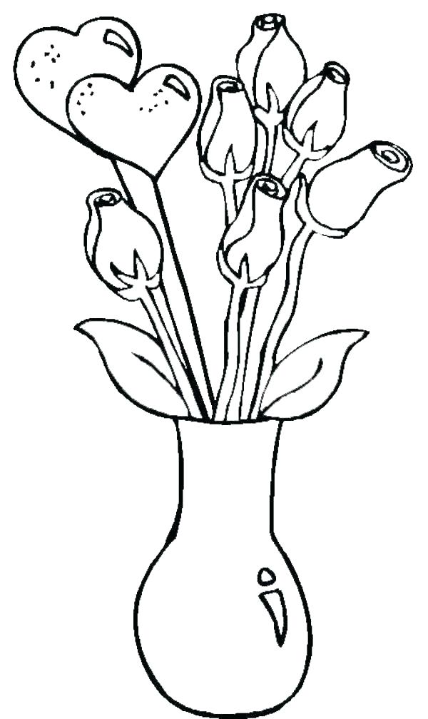 600x1008 Simple Coloring Book Pages Flower Vase Coloring Page Simple