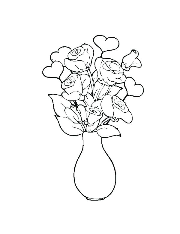 600x777 Flowers In Vase Coloring Pages