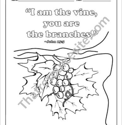 388x400 I Am The Vine Coloring S On Flower Vines Coloring Page Wild