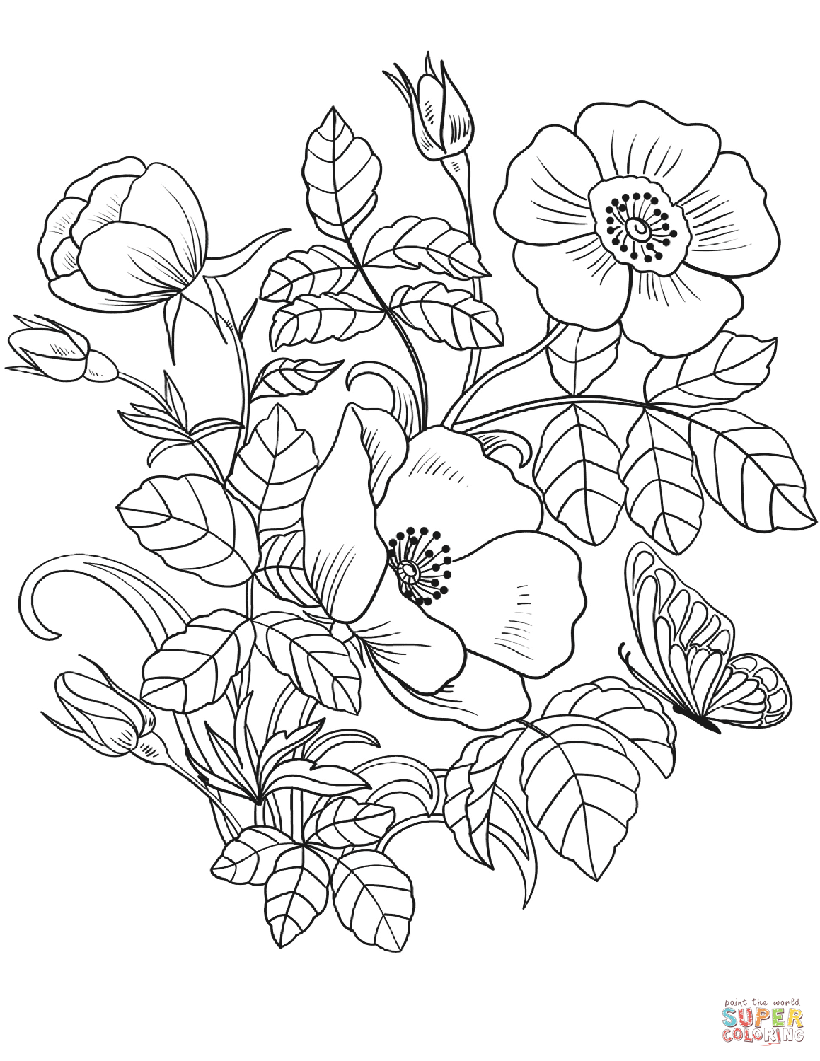 1159x1500 Inspiring Free Printable Pictures Of Flowers To Color Flower Vines