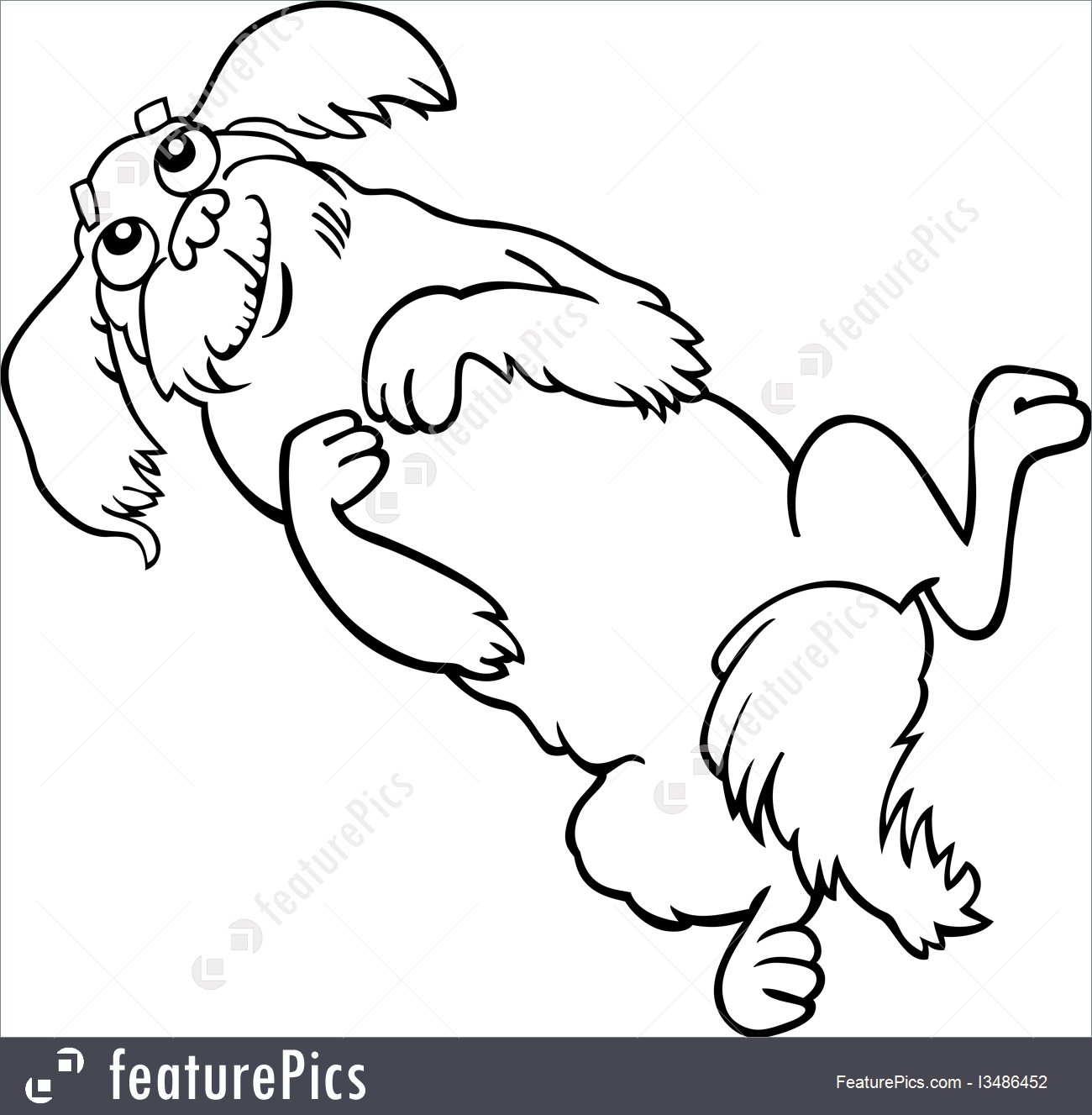 1300x1327 Pets Happy Fluffy Dog Cartoon For Coloring