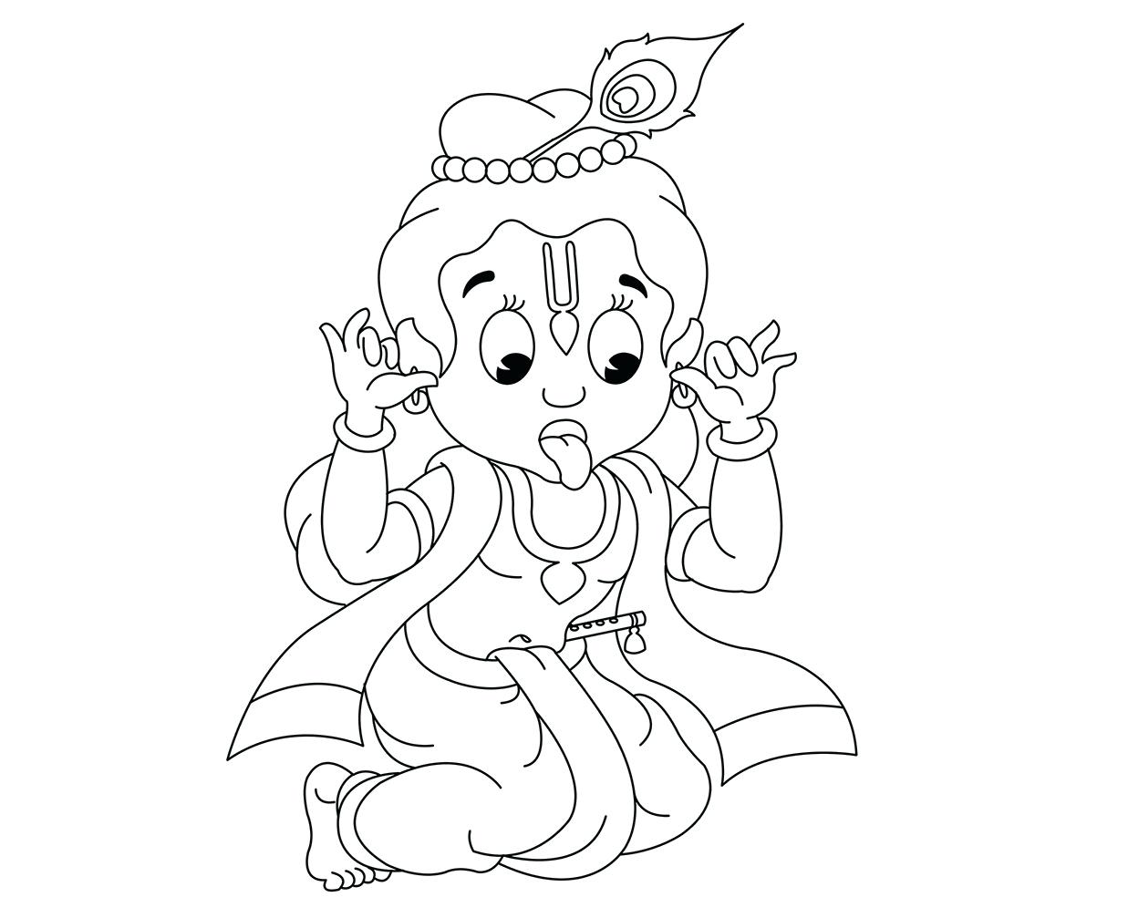 1237x1007 Krishna Dancing With Playing Flute Coloring Pages Thanksgiving