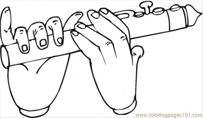 650x380 Playing Flute Coloring Page