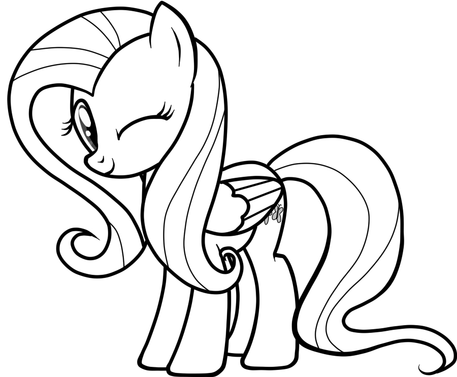 900x742 Fluttershy Coloring Pages