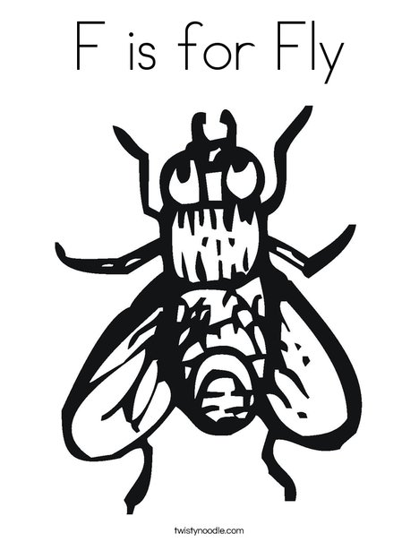 468x605 F Is For Fly Coloring Page