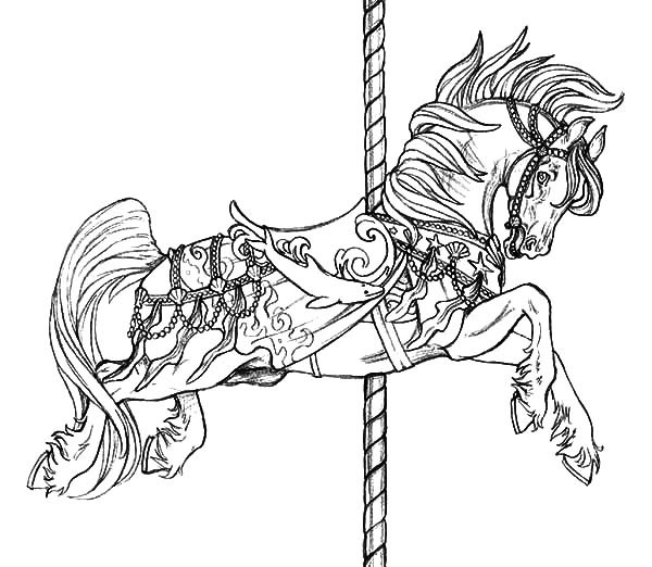 600x522 Flying Carousel Horse Coloring Pages Best Place To Color Printable