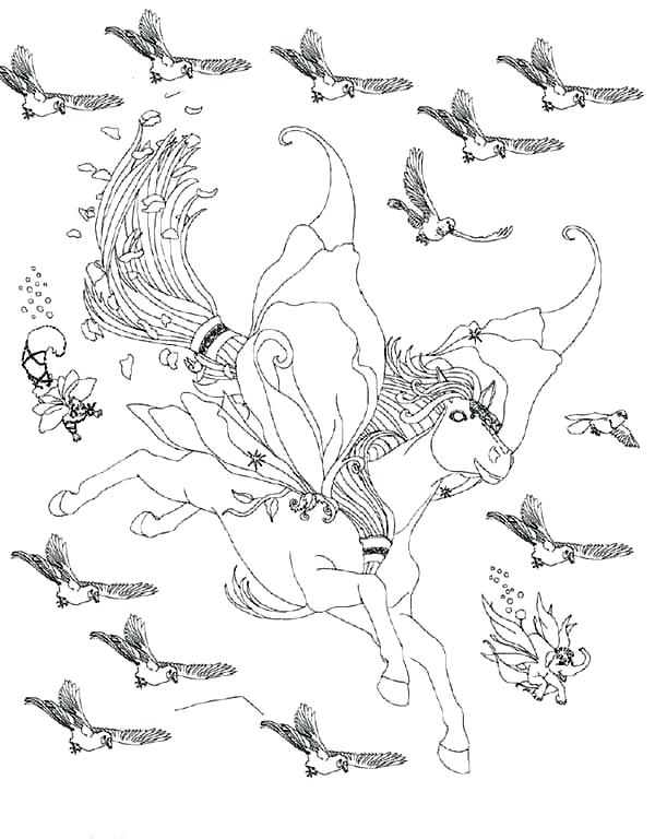 600x768 Bird Flying Coloring Page