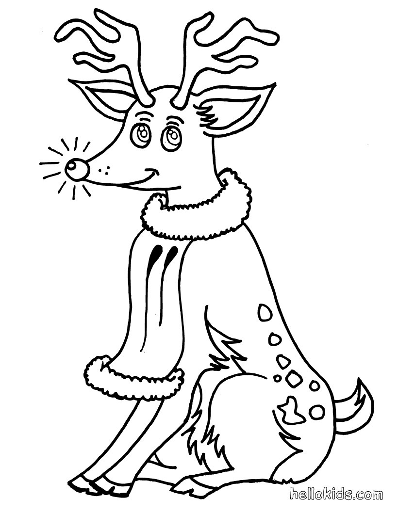 820x1060 Santa's Reindeer Coloring Pages