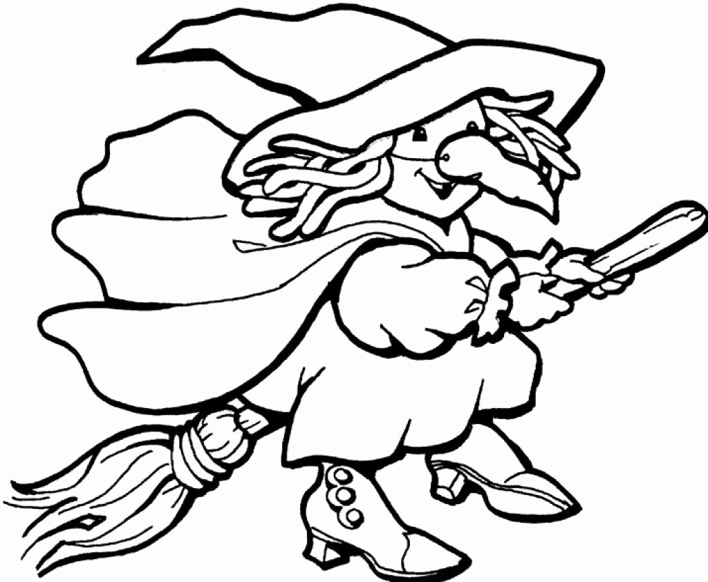 1024x843 Witch Coloring Pages Cute Ribsvigyapan Com Flying