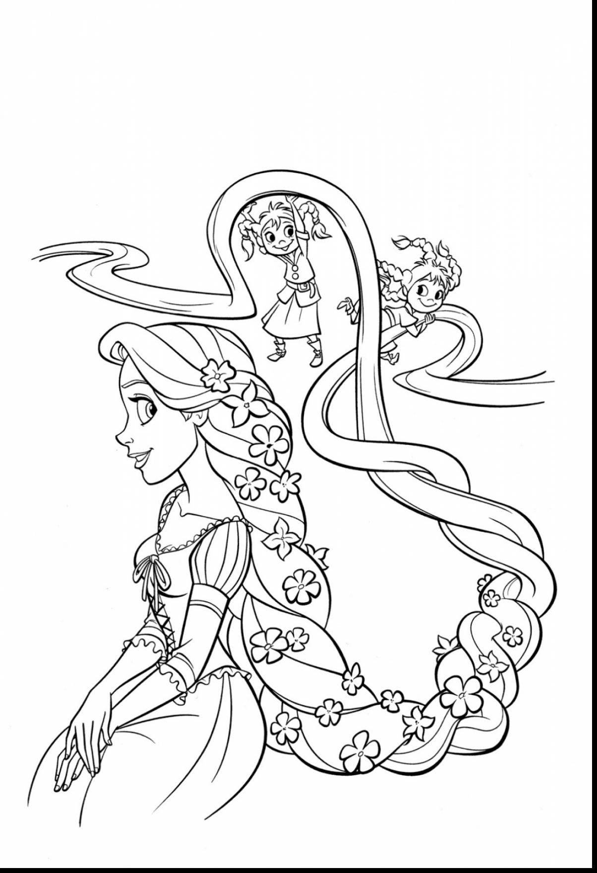 1204x1760 Flynn Rider And Rapunzel Coloring Page To Pages Pdf
