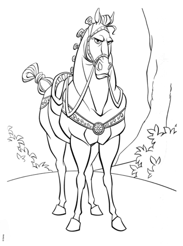357x480 Maximus Is Looking For Flynn Rider Coloring Page Coloring