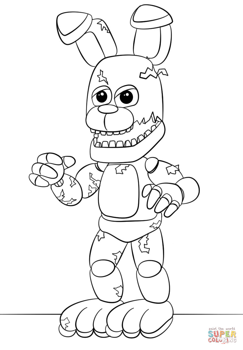 824x1186 Fnaf Springtrap Coloring Page Bonnie Pages