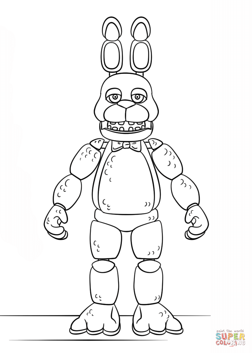 824x1154 Fnaf Toy Bonnie Coloring Page Free Printable Pages Ella