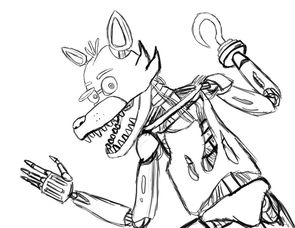 1017x786 Five Nights At Freddys Coloring Pages Foxy Remarkable