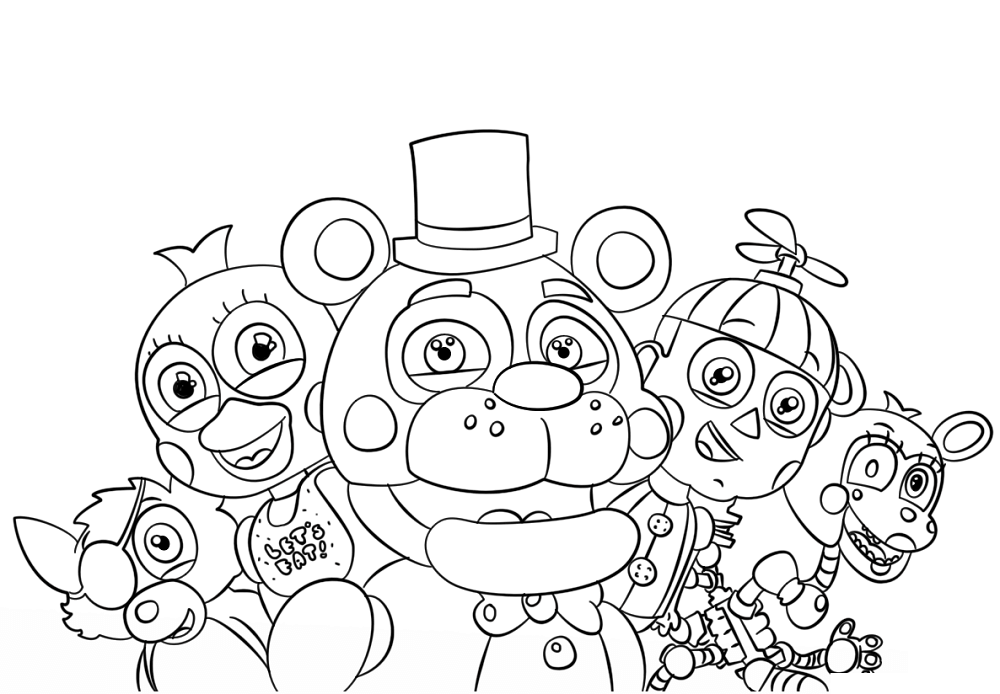 1000x694 Astonishing Decoration Five Nights At Freddy S Coloring Pages Free