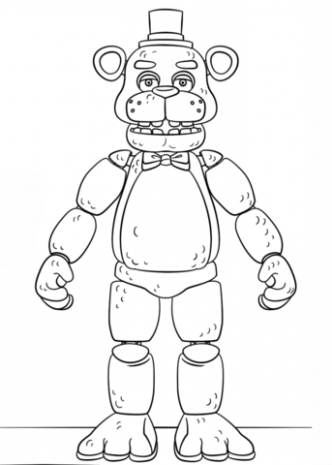 332x465 Fnaf Toy Golden Freddy Coloring Page Free Printable Just
