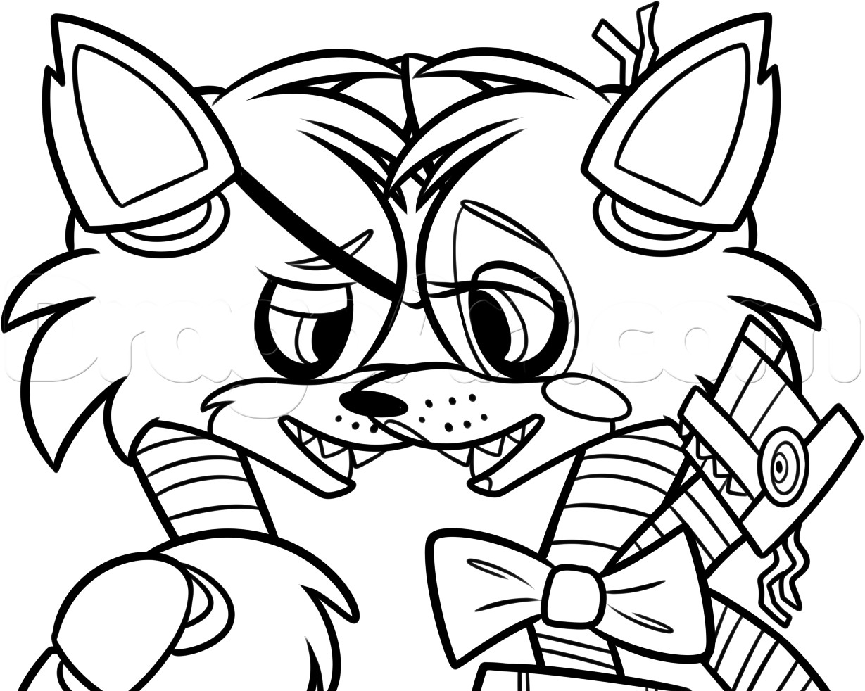 1229x982 Foxy Five Nights At Freddys Coloring Page