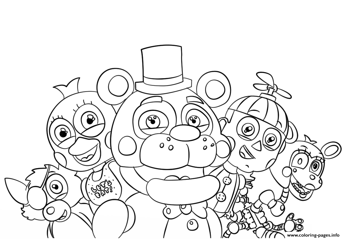 1186x824 Fresh Fnaf Coloring Pages All Characters Collection Free