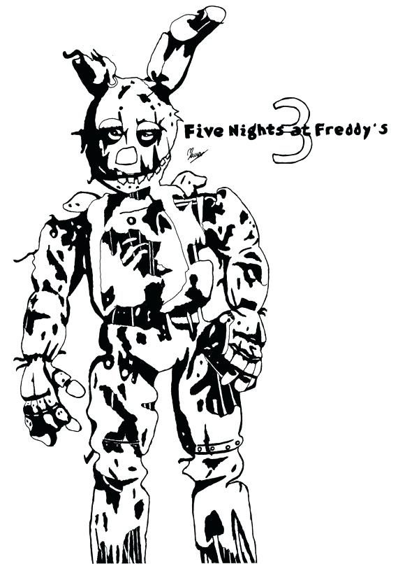 570x806 Coloring Pages Fnaf Coloring Pages Springtrap Coloring Pages