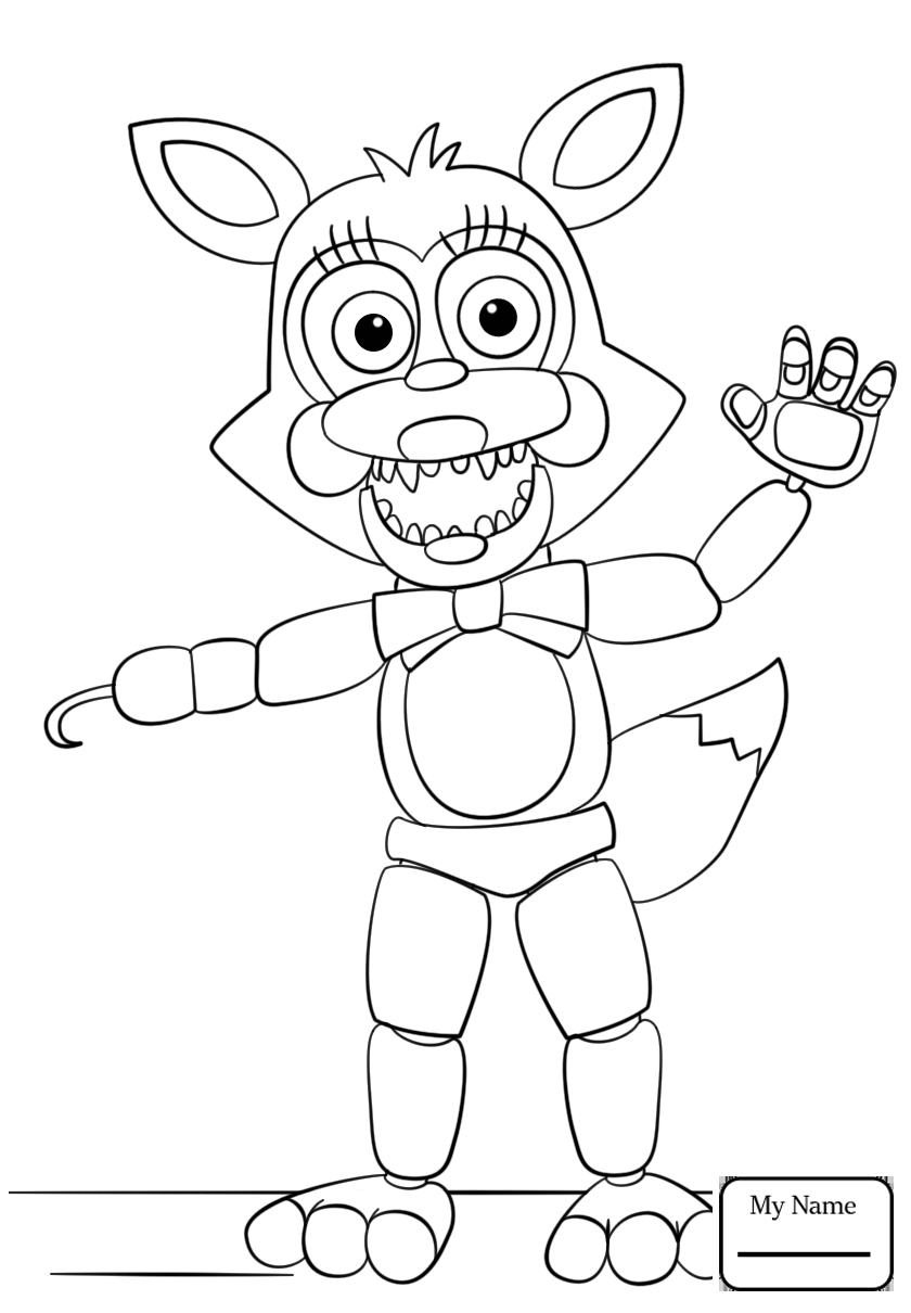 840x1210 Unthinkable Foxy Coloring Pages Fnaf To Print Q Toy Five Nights