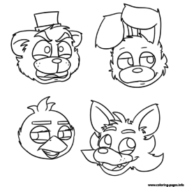 268x268 Print Five Nights At Freddys Fnaf Bonnie Foxy Mangle Coloring Fnaf