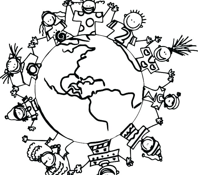 678x600 World Coloring Page World Coloring Pages Together With Children