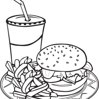 350x350 Plate Of Food Coloring Page