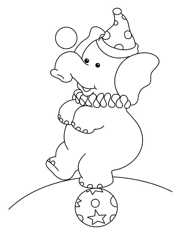 600x776 Circus Elephant Standing On A Ball Coloring Pages Best Place